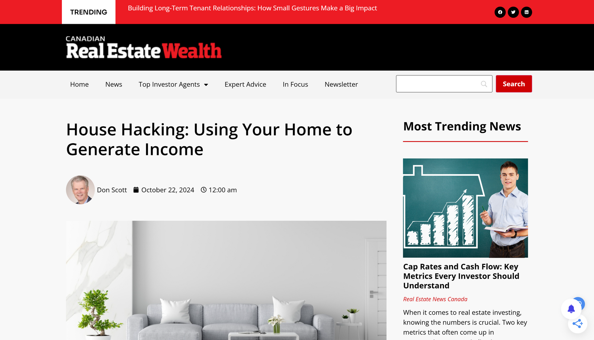 A screenshot of the real estate wealth website.