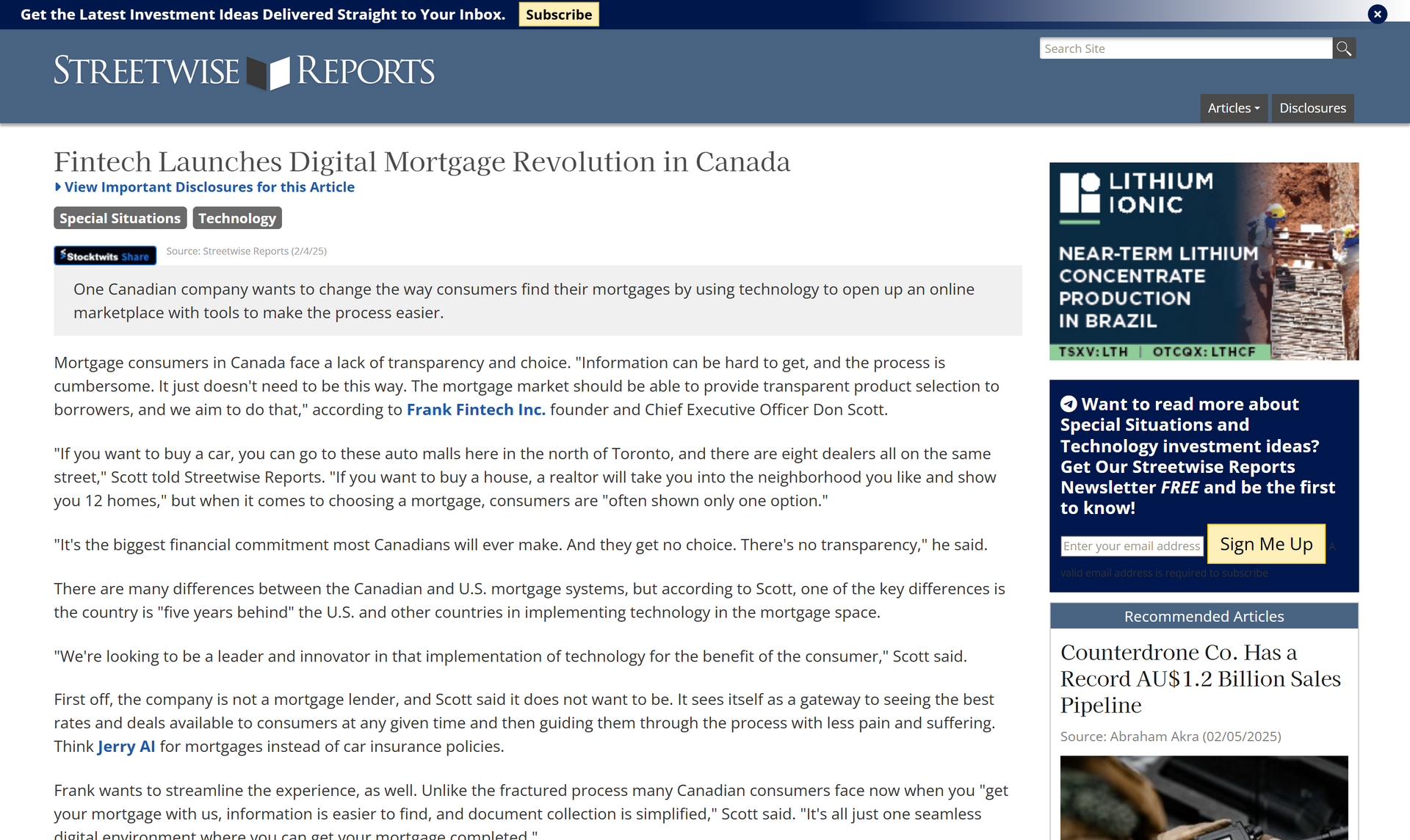 A screenshot of a website that says ' world news ' on it