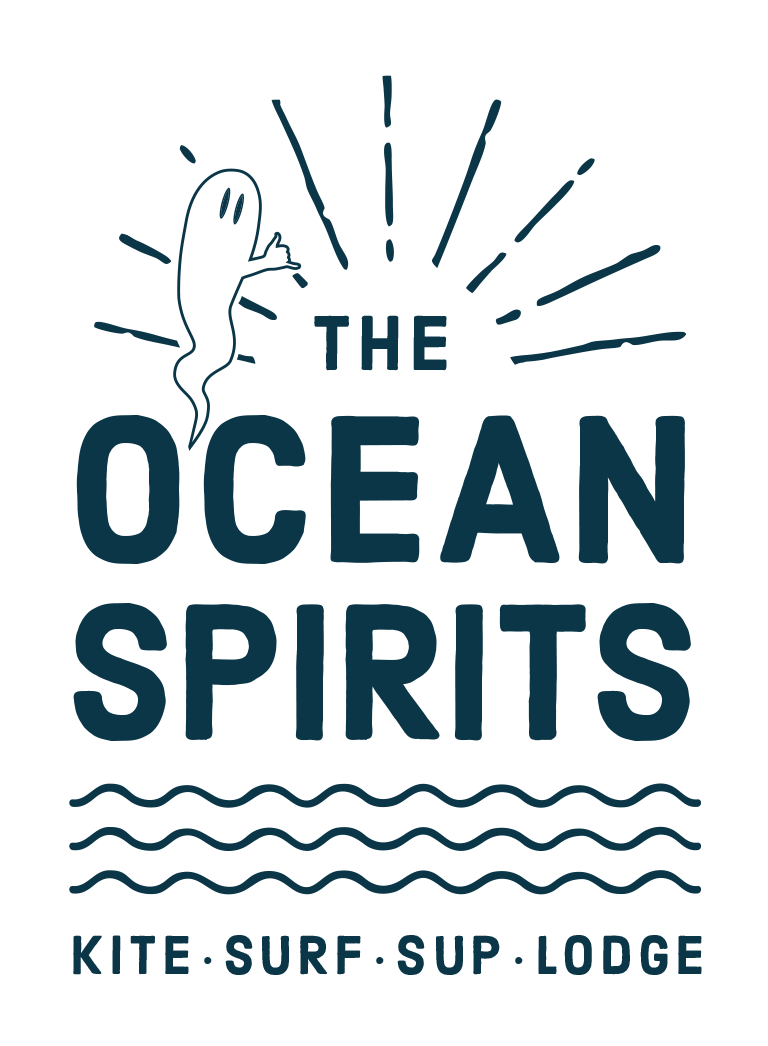 The logo for the ocean spirits kite surf sup lodge