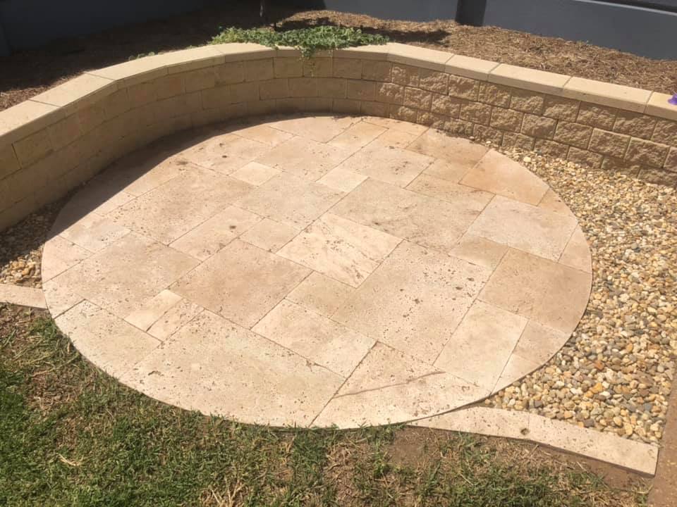 Circular Paving & Retaining Wall — Landscaping Services in Dubbo, NSW