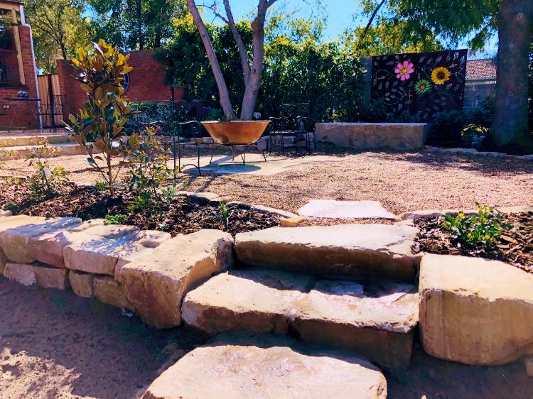 Stone Wall and Large Stone Steps — Landscaping Services in Dubbo, NSW
