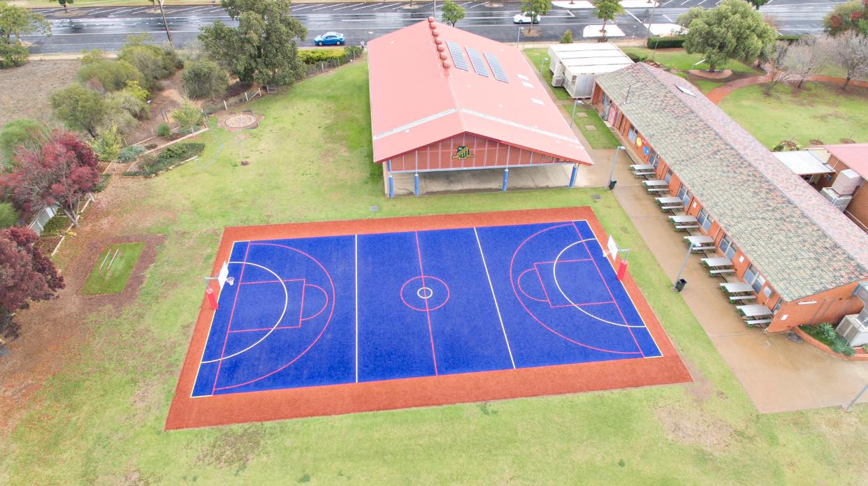 Top View Of Synthetic Grass At School — Landscaping Services in Dubbo, NSW