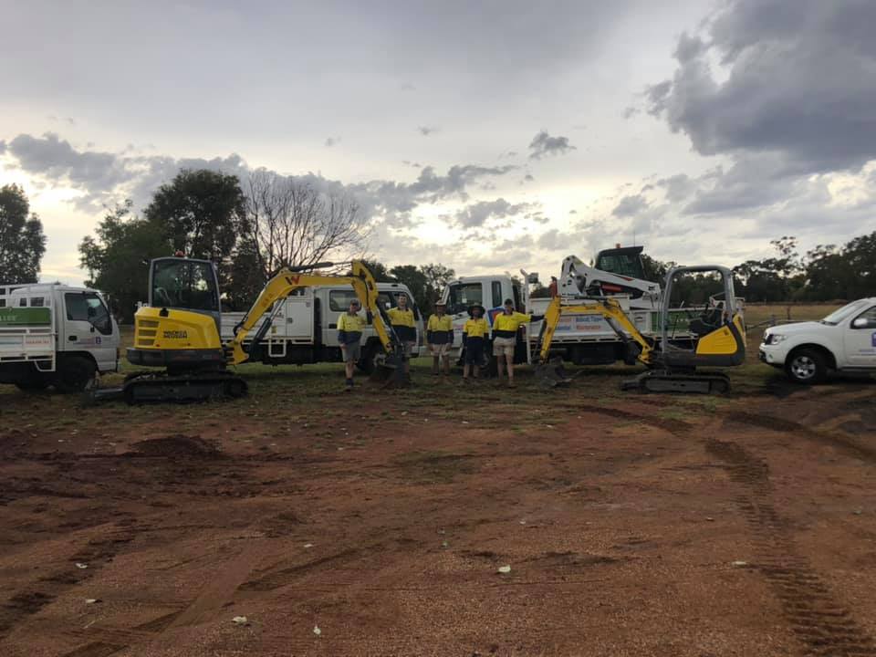 Commercial landscapers from Dubbo Premier Landscapes with big landscaping machinery
