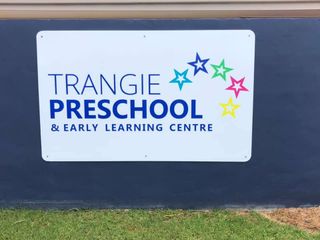 Trangie Preschool Sign — Landscaping Services in Dubbo, NSW