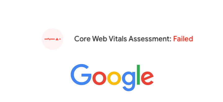 A google logo that says core web vitals assessment failed