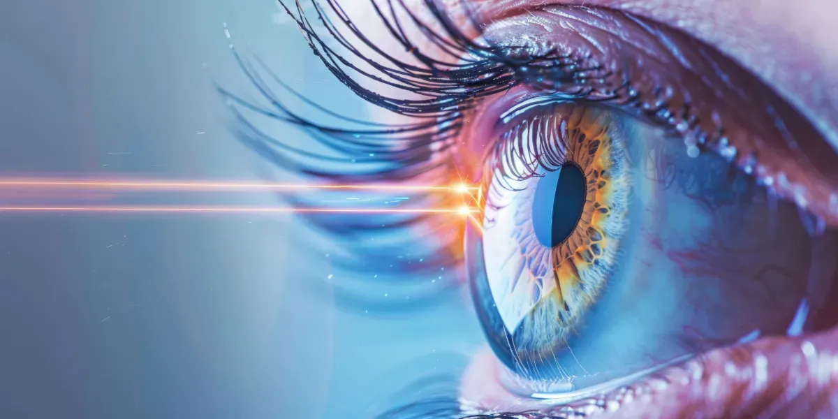 Eyeball staring into light
