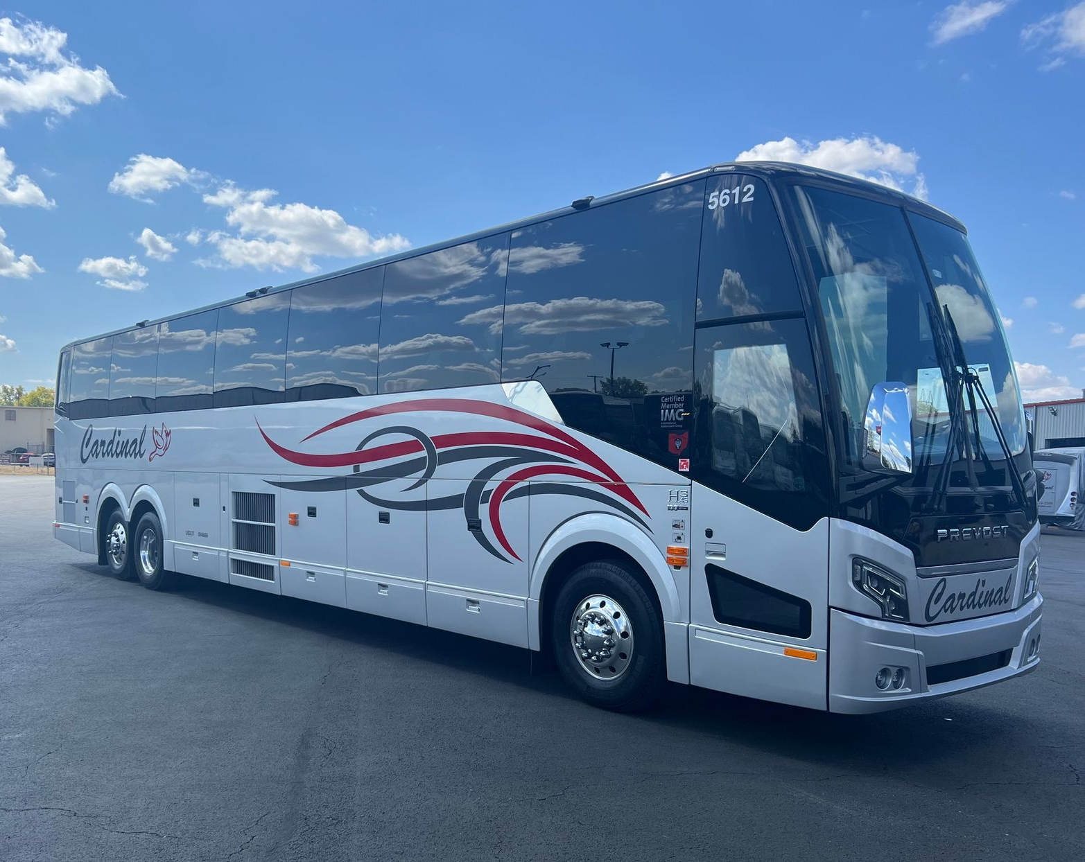 Charter bus on the road near Athens, OH