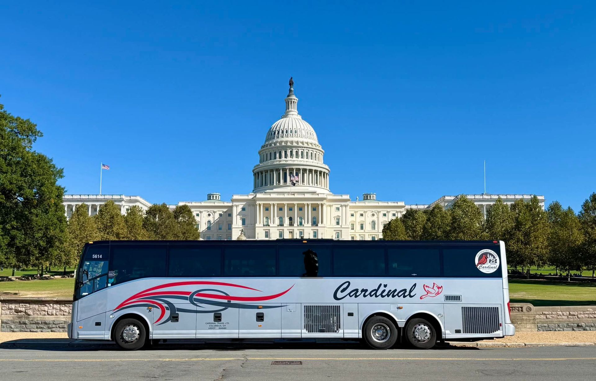 Cardinal Bus — A Bus Used In Our Bus Charter Services in Columbus, OH