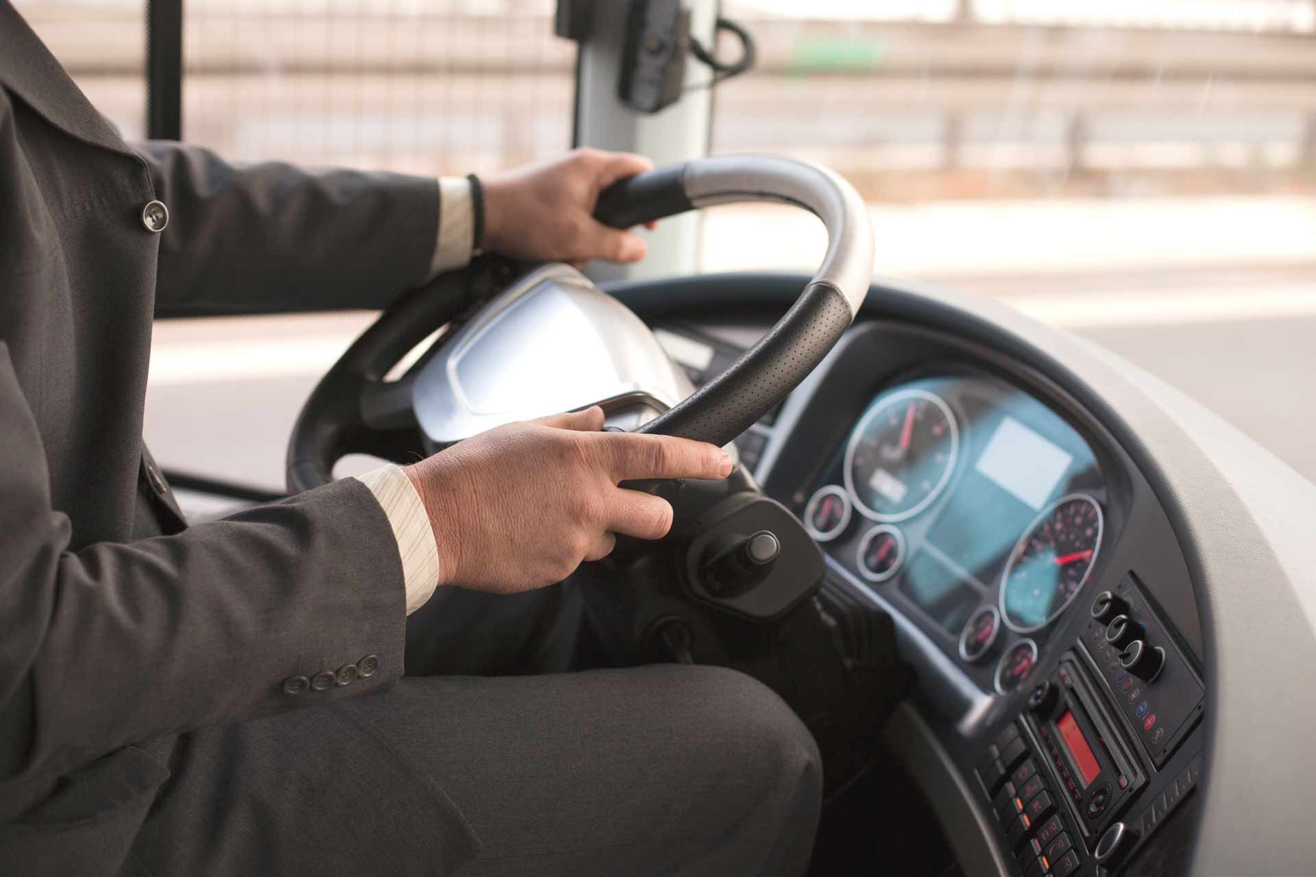 Bus driver from Cardinal Transportation, LTD, providing bus rental services in Delaware, OH