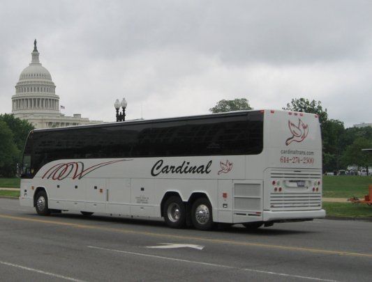 Private charter bus on the highway. Private charter bus on the highway.