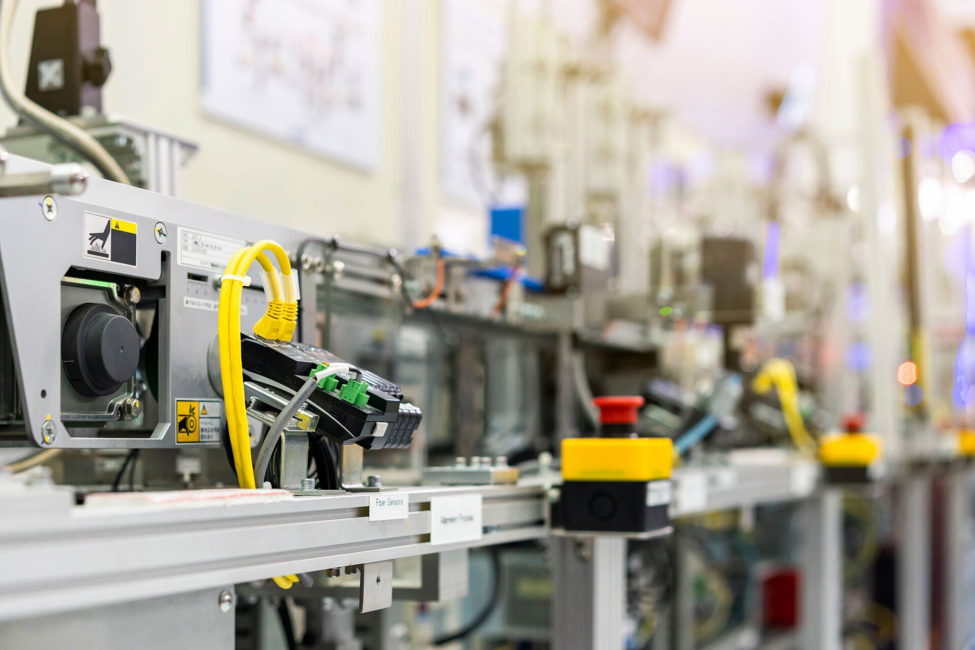 Industrial machines in a factory