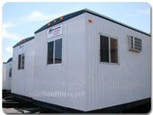 A portable office trailer storage rental in Overland Park, KS