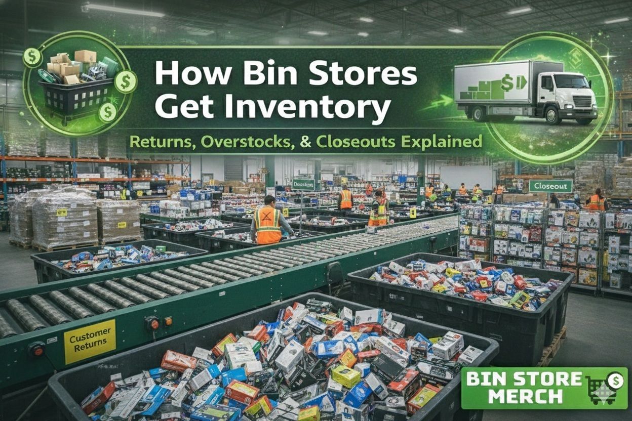 How Bin Stores Get Inventory: Guide to returns, overstock, and unpicked liquidation truckloads.