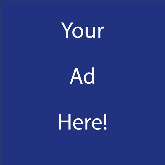 A blue sign that says your ad here