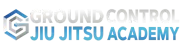Logo for Ground Control Jiu Jitsu Academy featuring a geometric "G" icon and blue text on a white background.