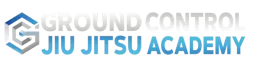 Logo for Ground Control Jiu Jitsu Academy featuring a geometric "G" icon and blue text on a white background.