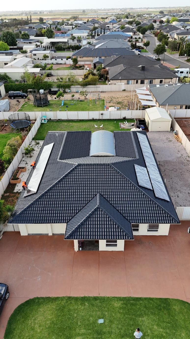 A roof after being painted in Adelaide