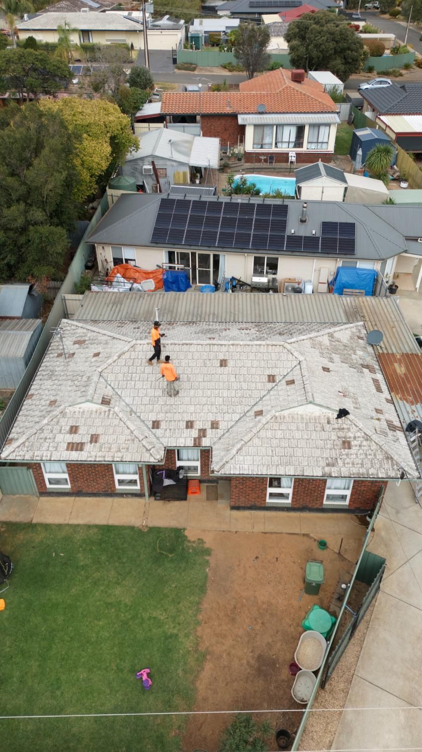 A roof while being inspected in Adelaide