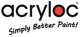 Acryloc logo with black lettering, red circle in the “o,” and the tagline “Simply Better Paint!”