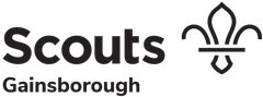 A black and white logo for scouts gainsborough