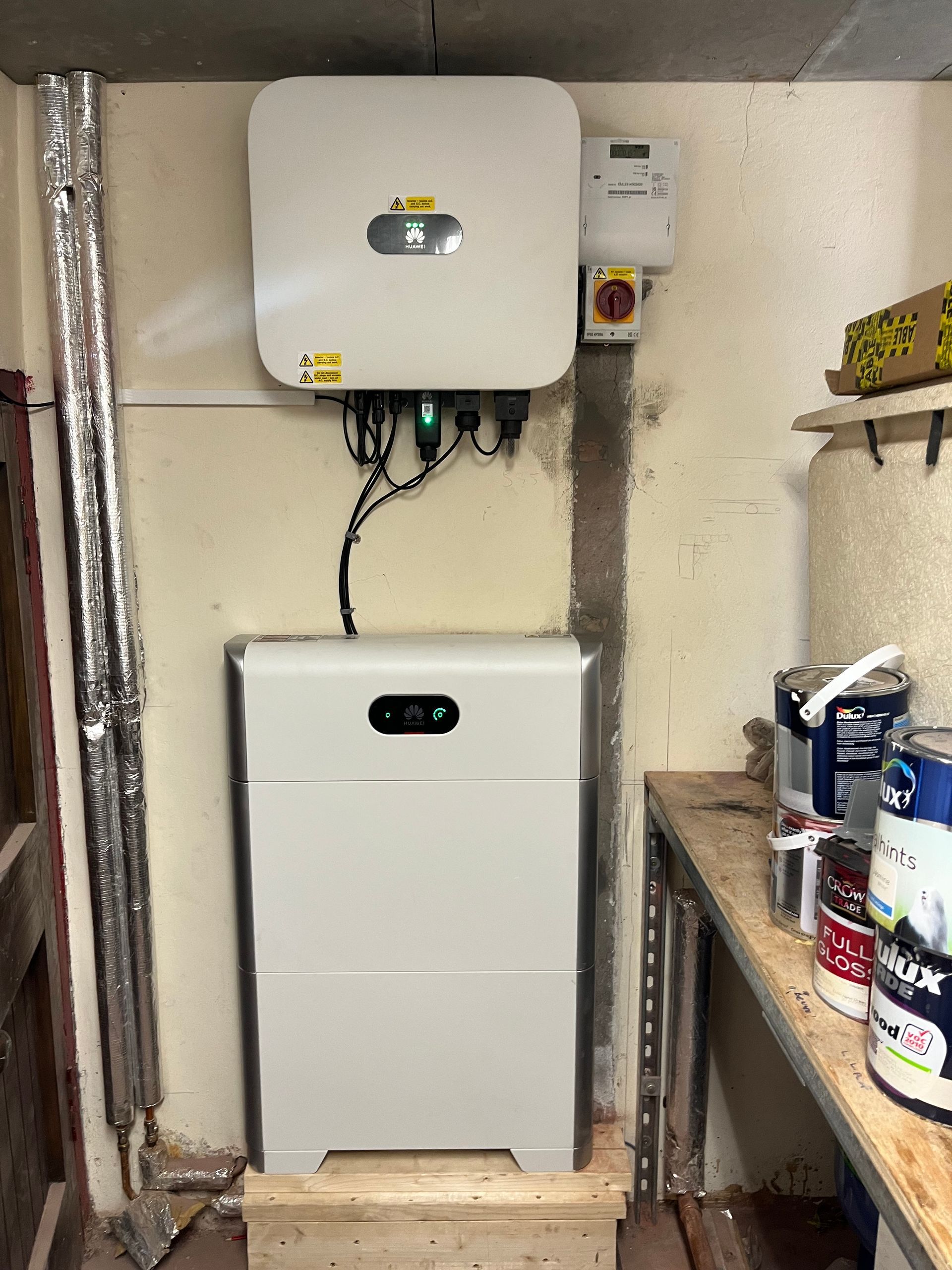 New battery instal for solar panels