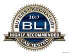 A buyers laboratory logo that says highly recommended lab tested.