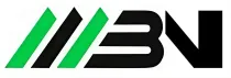 A black and green logo on a white background.