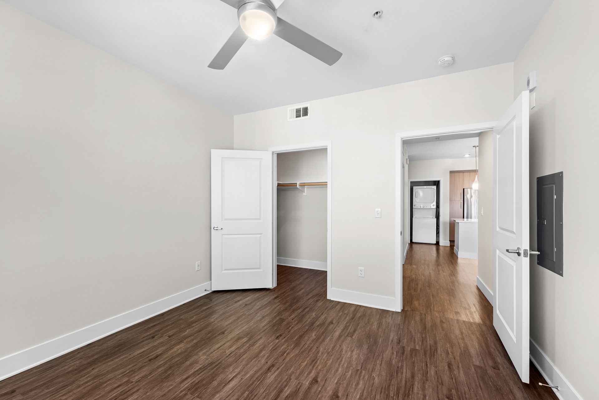 Bedroom with closet door
