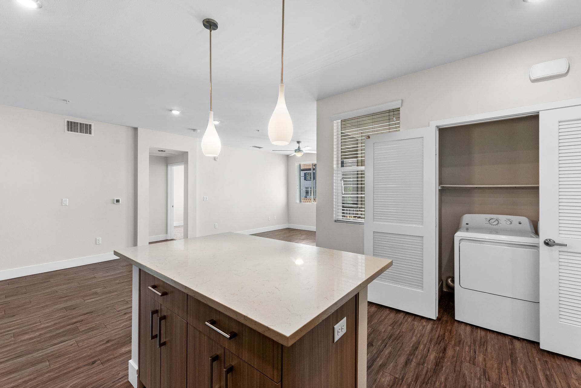 Kitchen island with laundry