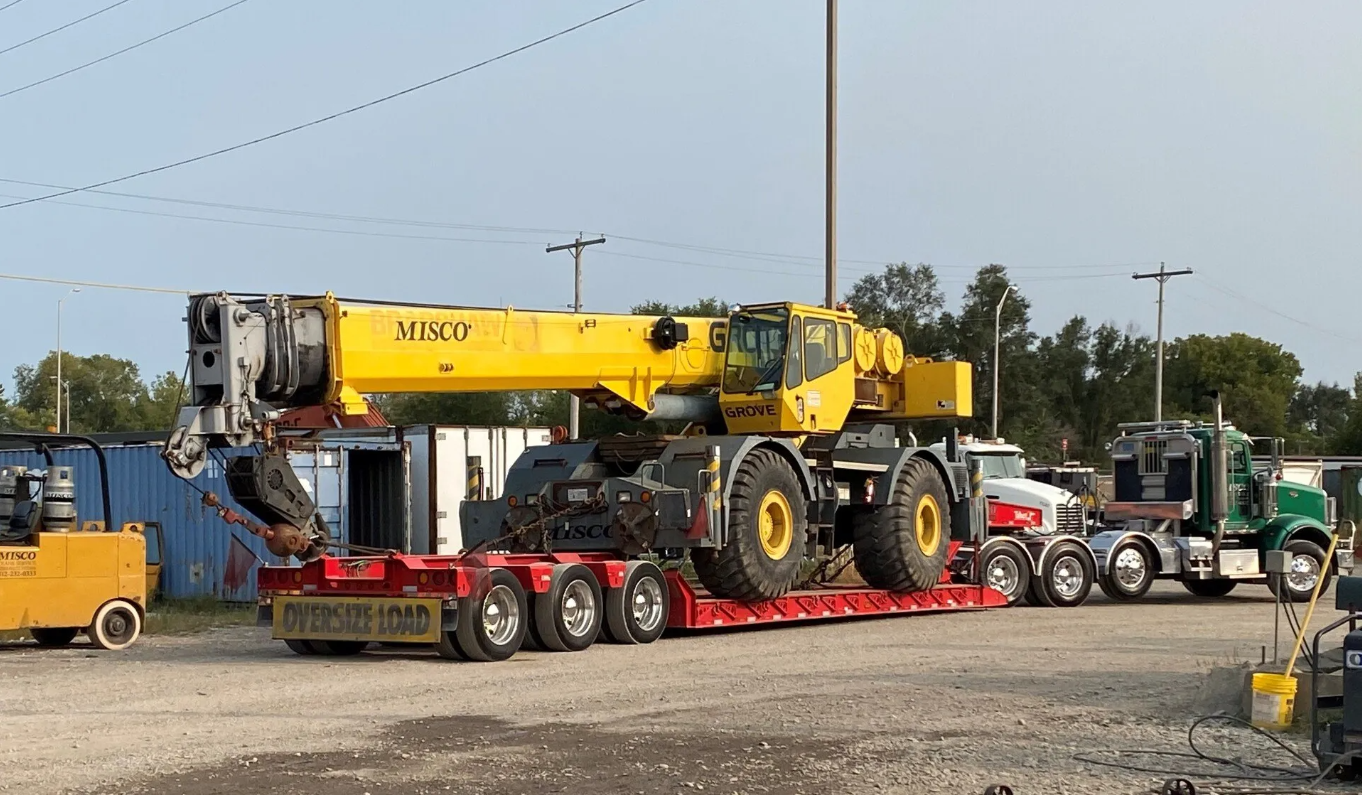 An Aerial View of A Crane on A Truck in A Parking Lot - Terre Haute, IN - MISCO Crane Service