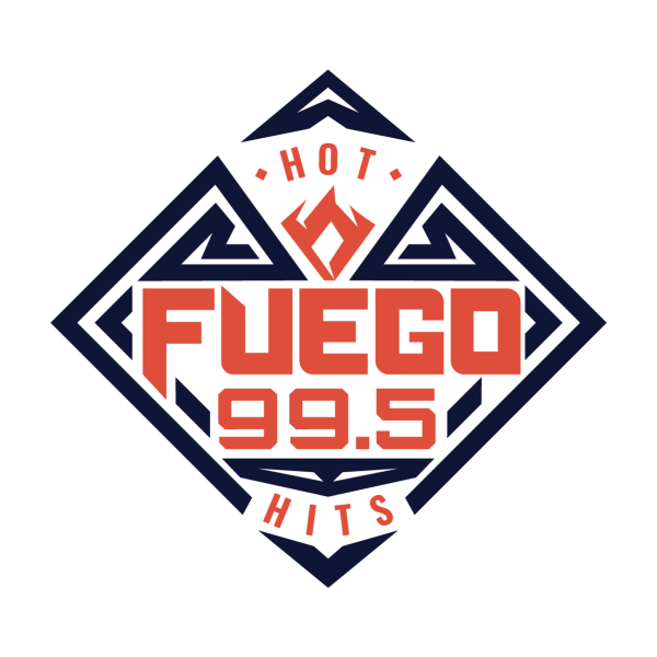 A logo for fuego 99.5 hot hits