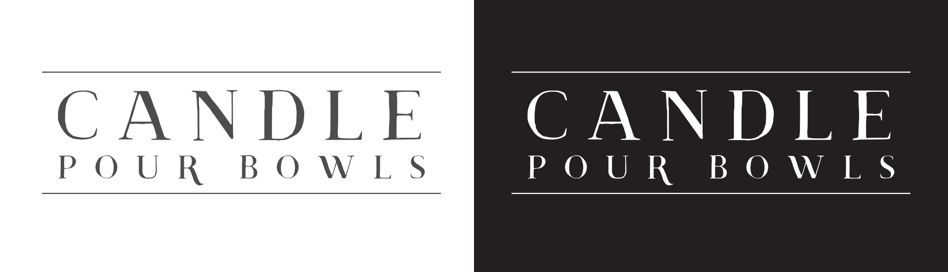 A black and white logo for candle pour bowls