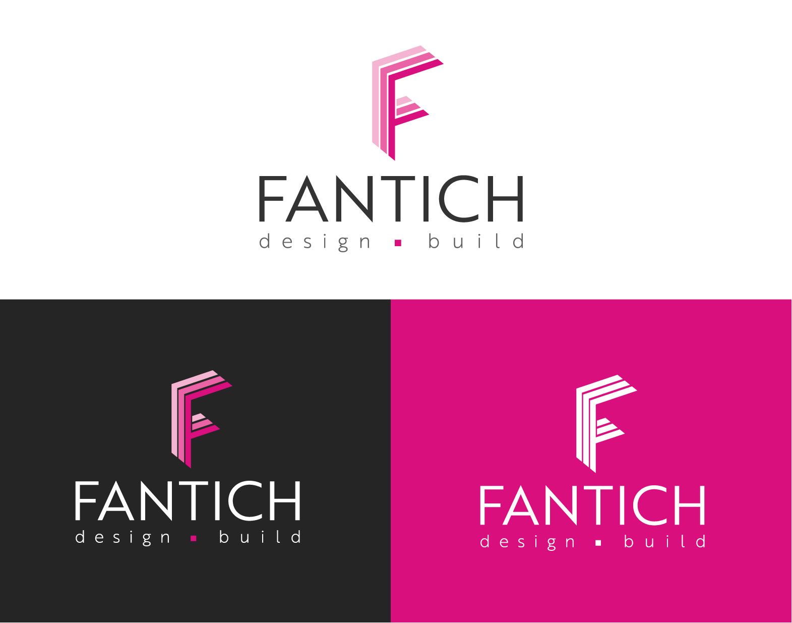 A logo for a company called fantich design build