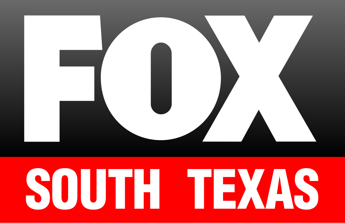 Fox south texas logo on a black and red background