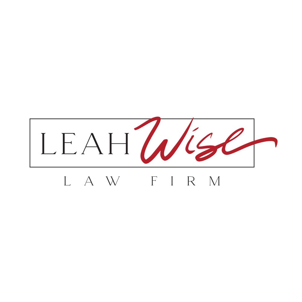 A logo for a law firm called leah wise law firm.