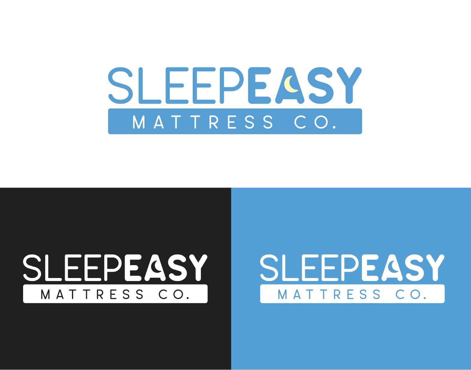 A logo for a company called sleepeasy mattress co.