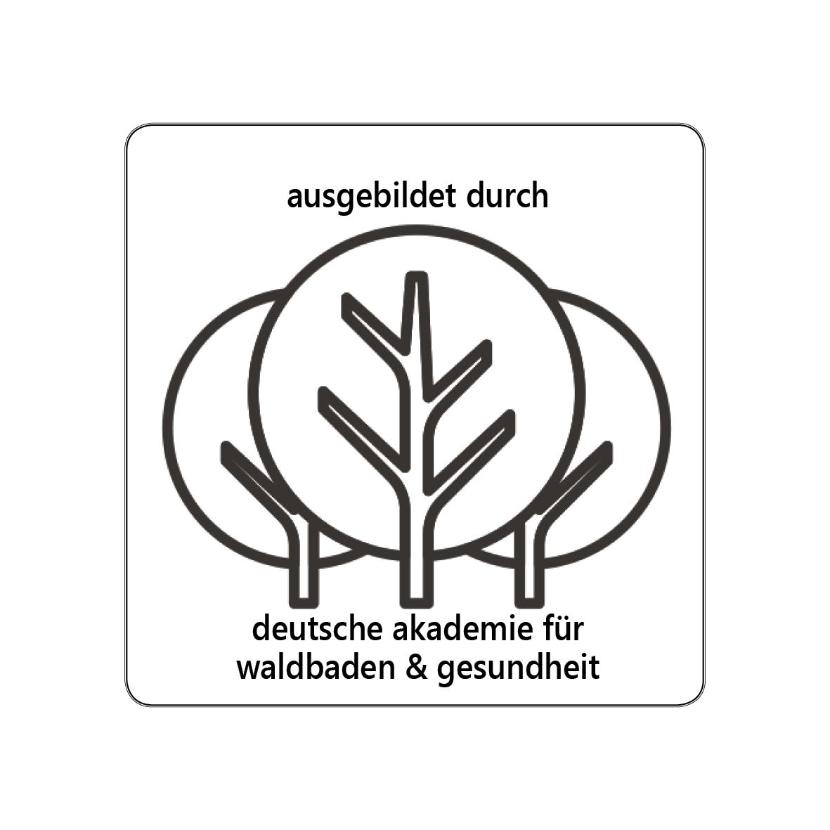 Logo der Deutschen Akademie für Waldbaden und Gesundheit, durch die Tanja Dränert ausgebildet ist.