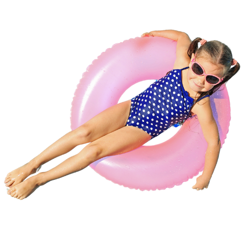 girl on floatie
