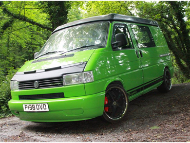 green t 4 Volkswagen camper van