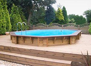 swimming pool on the wooden decking