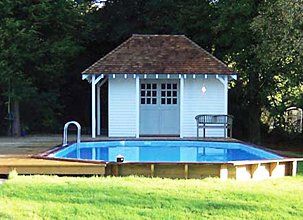 swimming pool and a cottage
