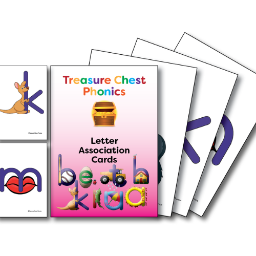Letter association cards for phonics: Kangaroo with 