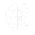Outline of a brain connected to circuits.