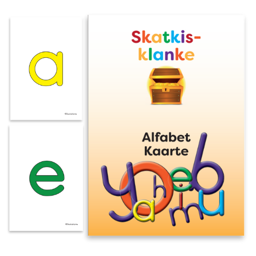 Flashcards with colorful letters 