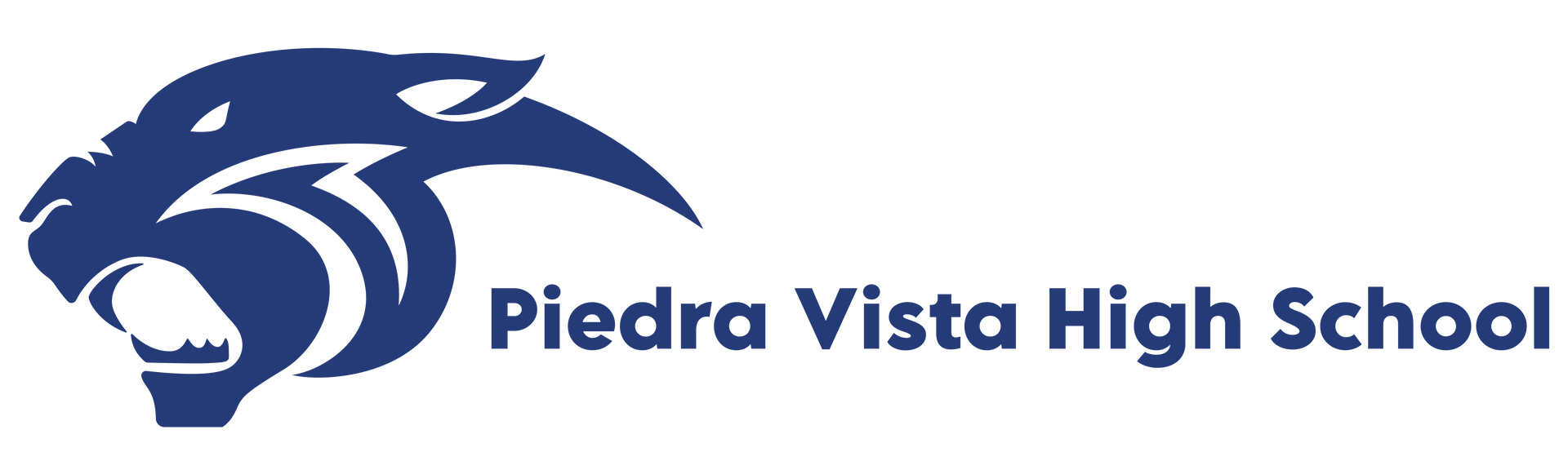 The logo for piedra vista high school shows a panther 's head.