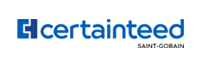 A blue and white logo for a company called certainteed