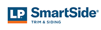 Lp smartside trim and siding logo on a white background