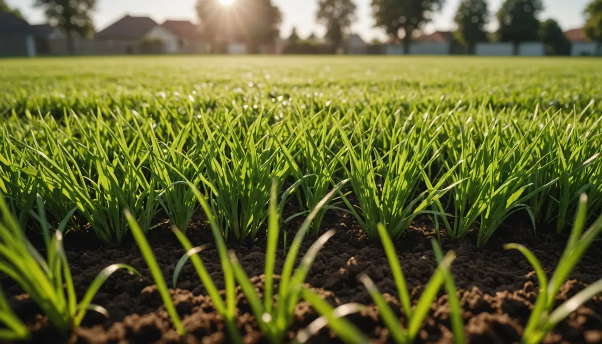 Freshly aerated lawn ready for spring rejuvenation