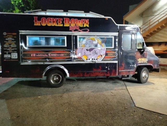 Black food truck with 