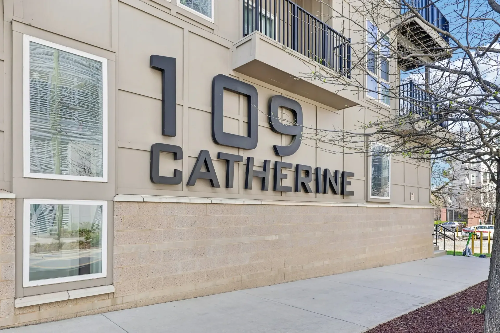 Building exterior signage for 109 Catherine